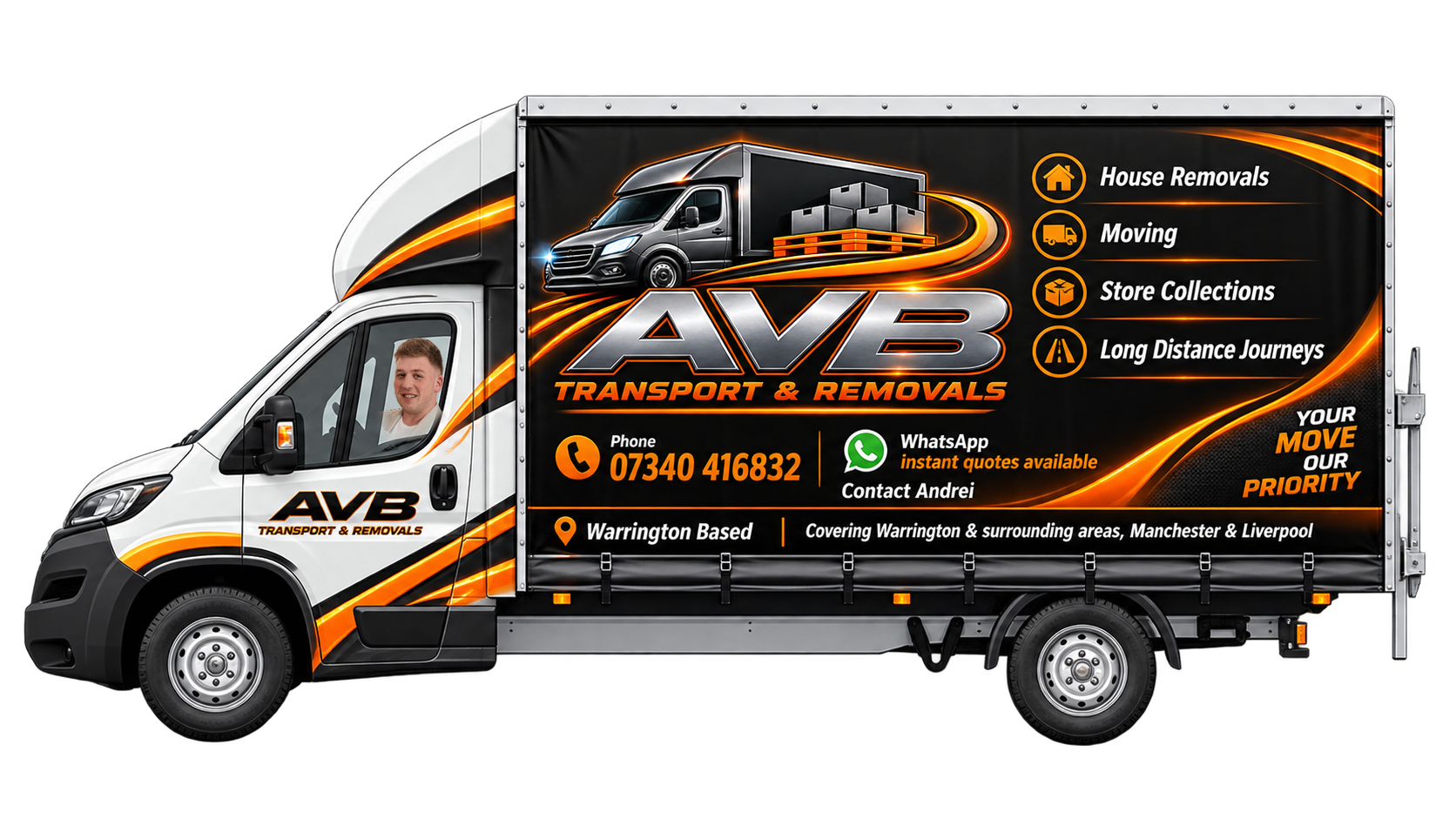 AVB branded removal truck
